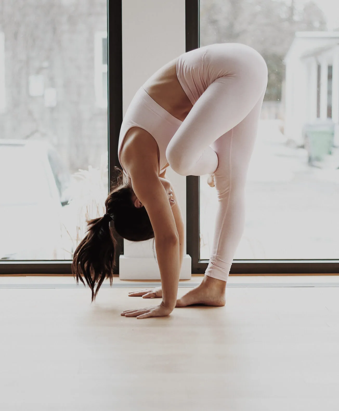 woman doing yoga